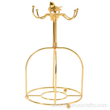 Bird gold-plated British cup holder storage rack